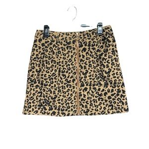 SHEIN size large Leopard Print Mini Skirt full zip and pockets